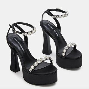 Steve Madden x Jessica Rich Women's "Zoey" Black Platform Block Heel Size: 8